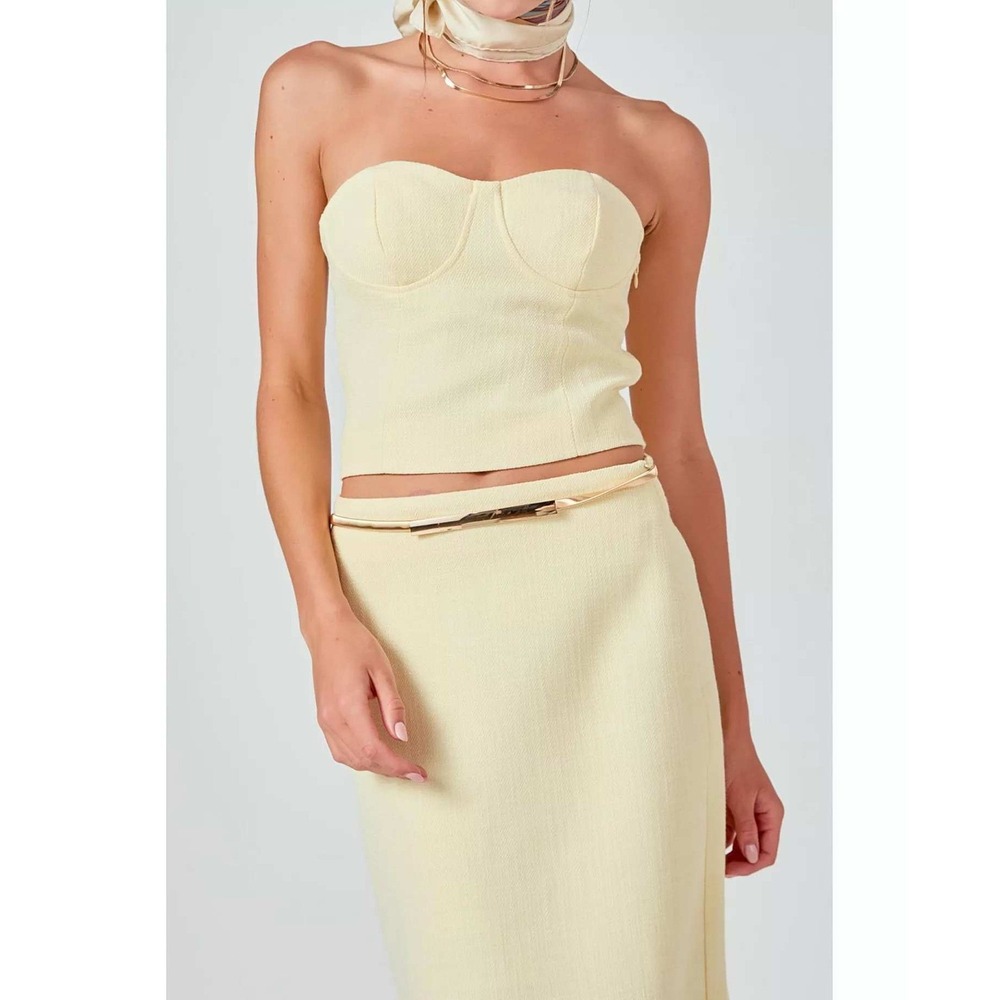 Endless Rose Tweed Strapless Top‎ Size Small